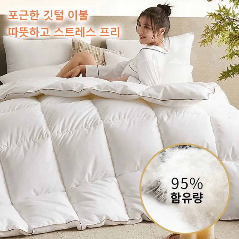 couette légère en duvet d'oie blanche pour hiver