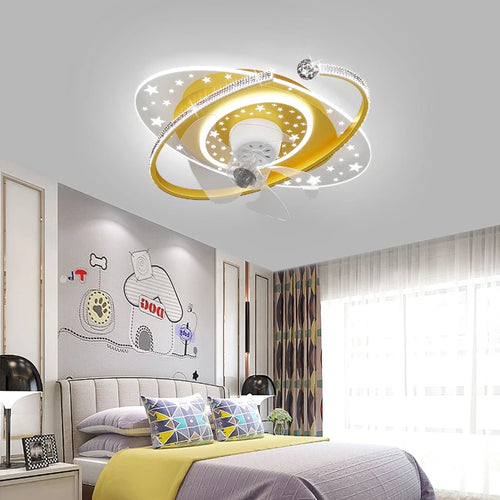 lustre ventilateur de plafond à tête secouante 360 degrés led silencieux