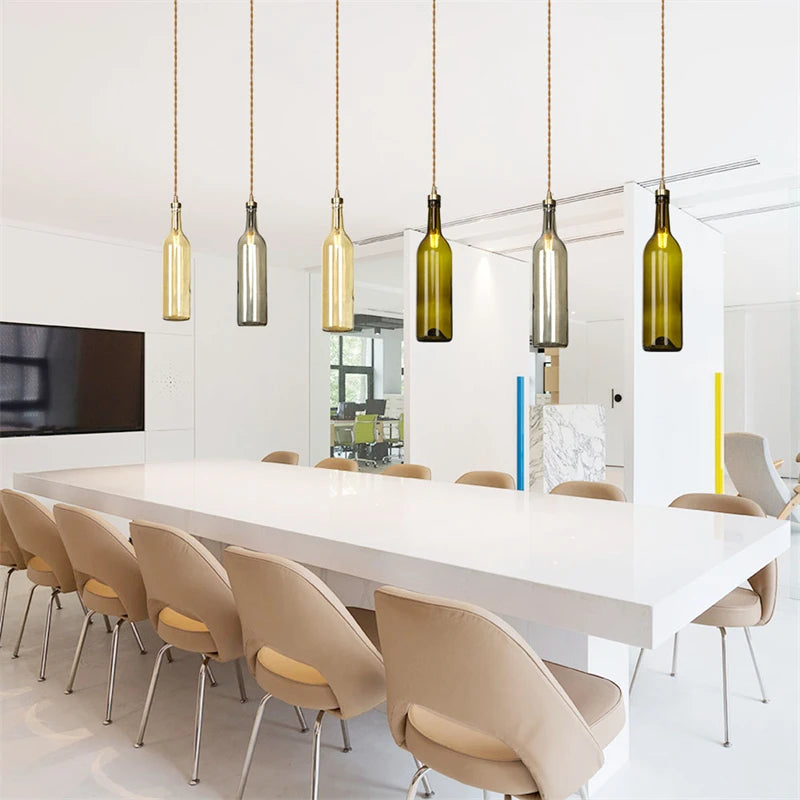suspension LED en laiton et verre design moderne décoratif