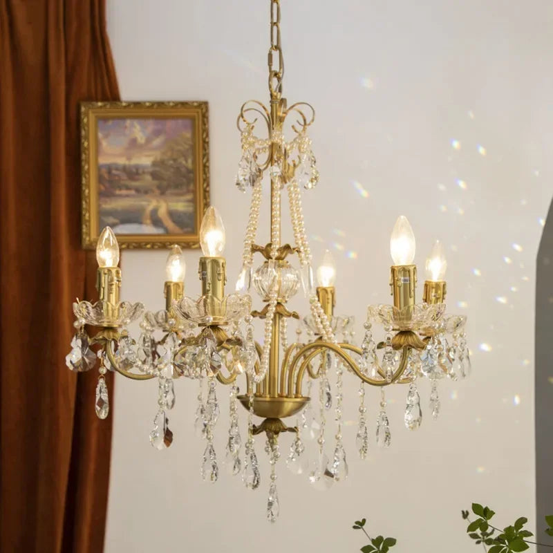 lustre en cristal luxe avec simulation de bougie led