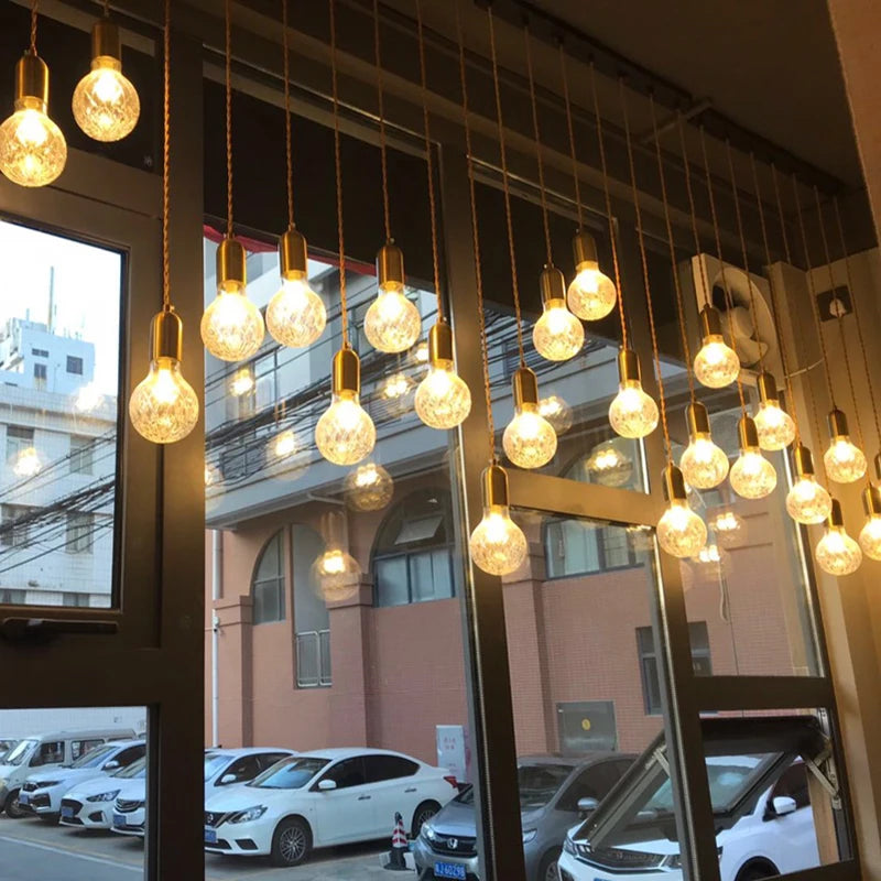 lustre en verre pour restaurant et bar élégant