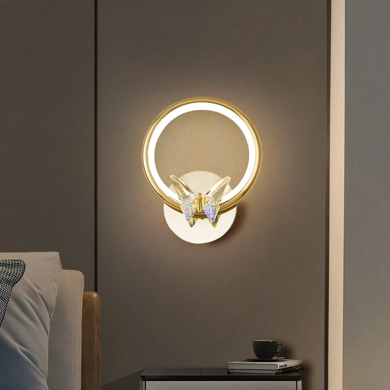 applique murale led papillon en cristal design moderne