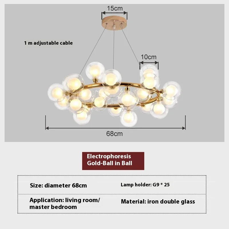 suspension en verre dépoli design nordique créatif et minimaliste