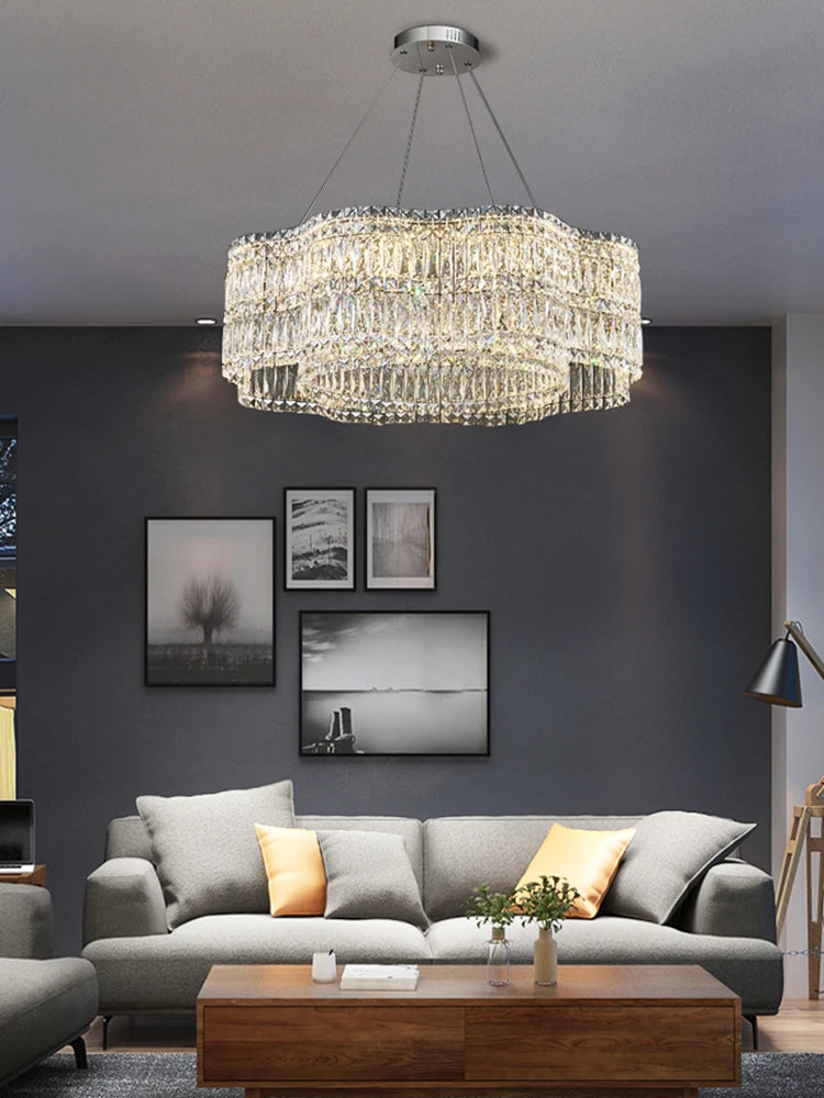 lustre en cristal moderne pour éclairage intérieur élégant