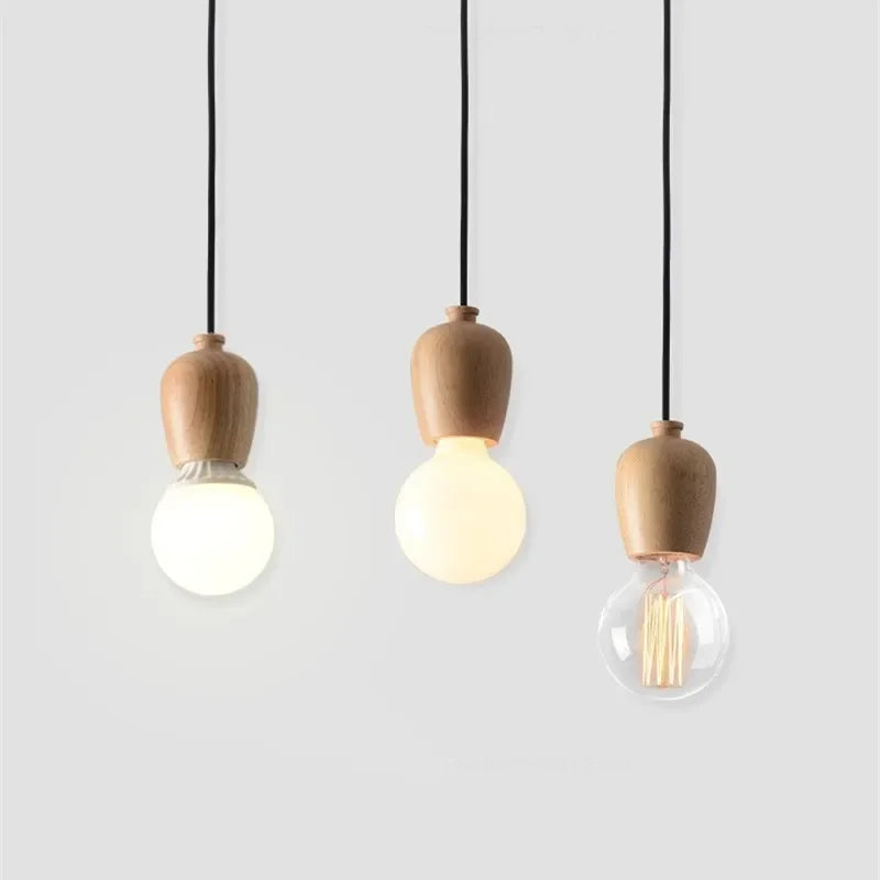 suspension vintage en bois de chêne design moderne