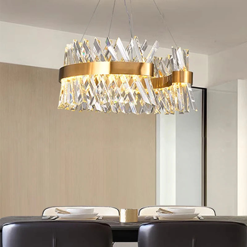 lustre en cristal lumineux suspension décorative pour intérieur