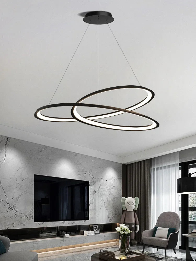 Living Room Chandelier Simple And Creative Ring Lamp Modern Lamp Bar Table Lamp Nordic Light Luxury Hall Ceiling Chandelier