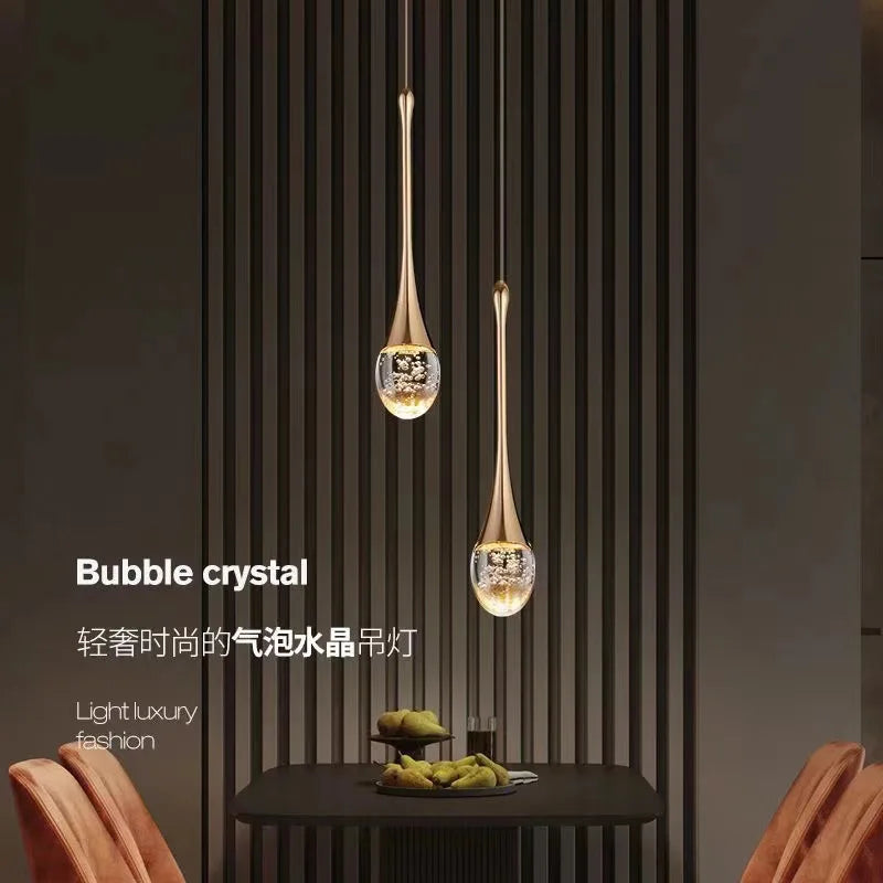 lustre de luxe à bulles de cristal pour décoration moderne