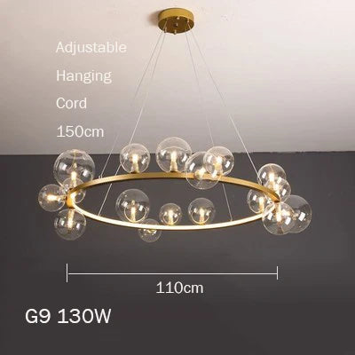 lustre en verre design moderne avec bulles pour intérieur élégant