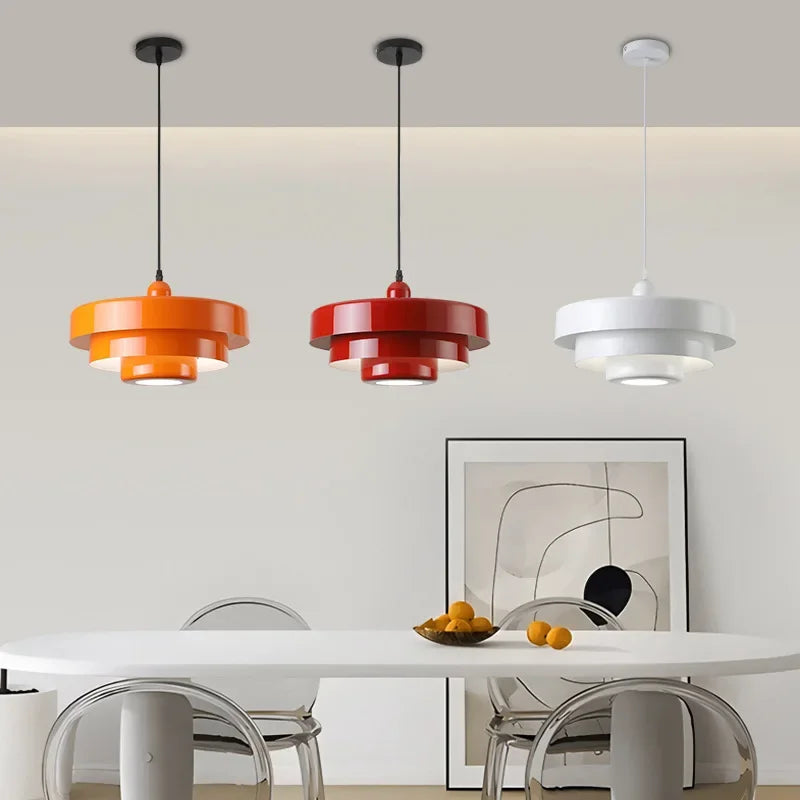 suspension led macaron en acier au carbone aluminium illuminations