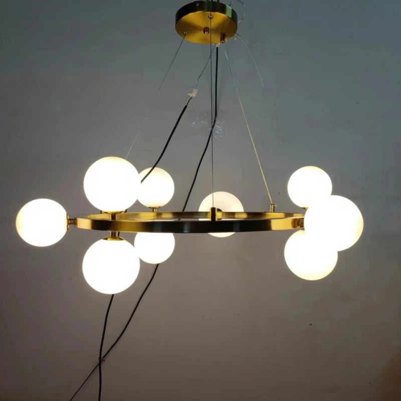 lampe suspendue boule de verre clair avec cordon réglable et emballage sûr