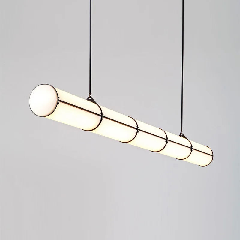 suspension en bambou design moderne avec éclairage led