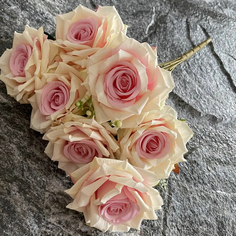 rose artificielle en soie pour décoration et photographie de mariage