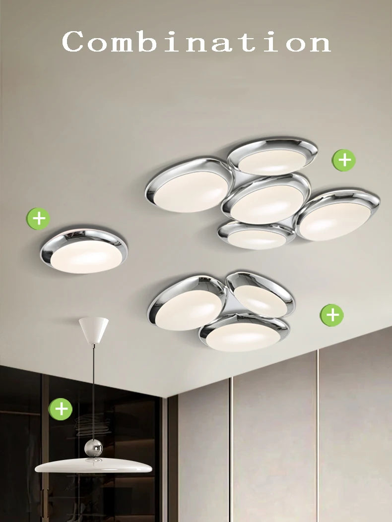 plafonnier led intelligent design moderne forme galets