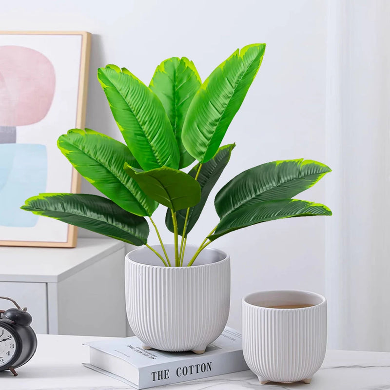 plante tropicale artificielle avec feuilles de bananier pour décoration jardin