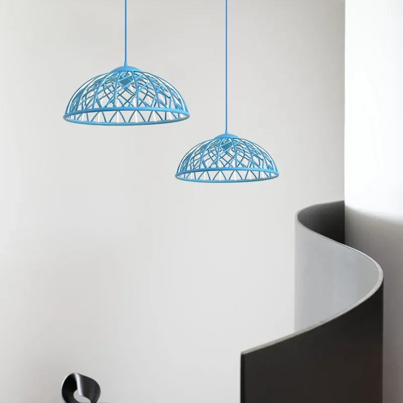 suspension moderne en corde tressée avec lumière led décorative