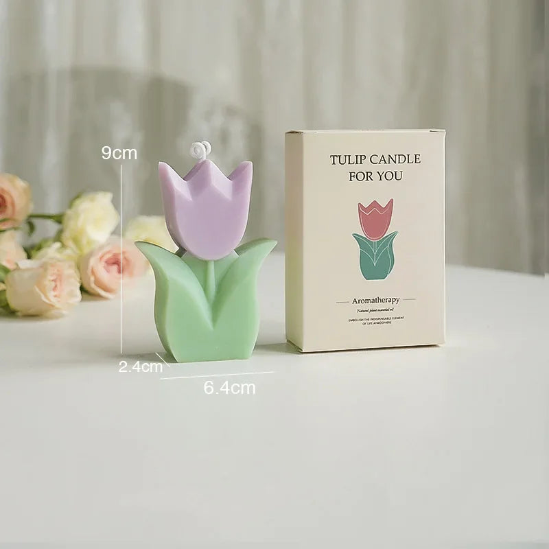 bougie tulipe artisanale parfumée pour décorations et aromathérapie