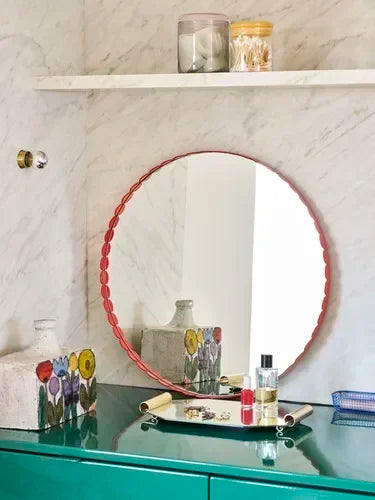 miroirs décoratifs rétro nordiques ronds personnalisés pour décoration intérieure