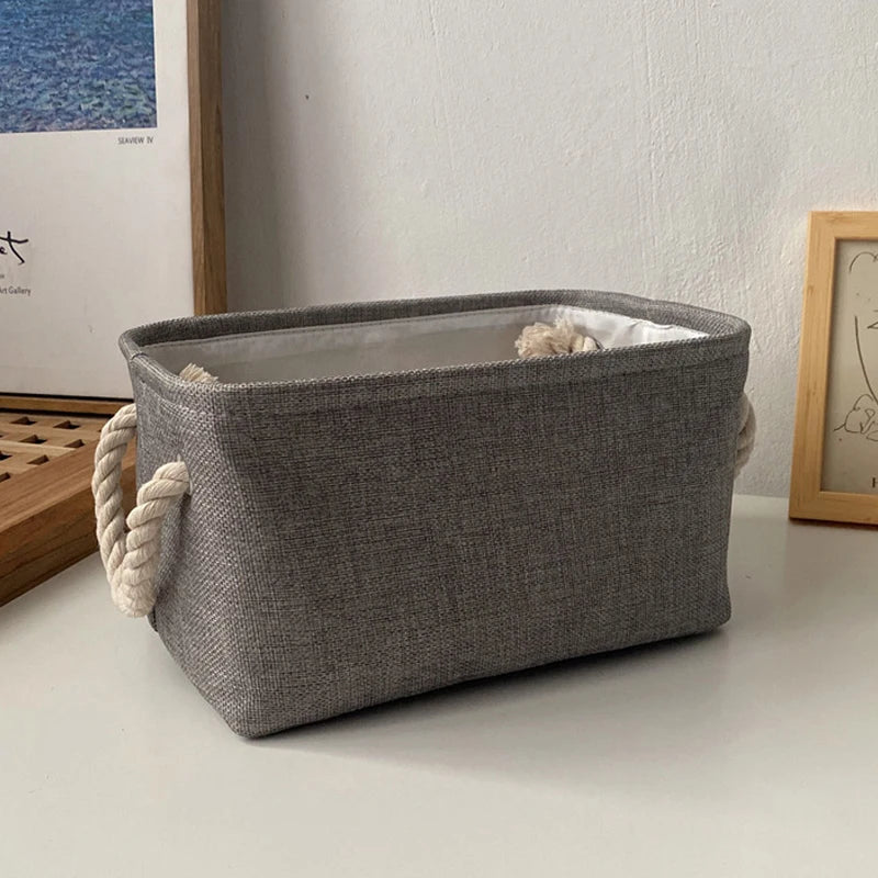 boîte de rangement en lin pour vêtements et jouets divers