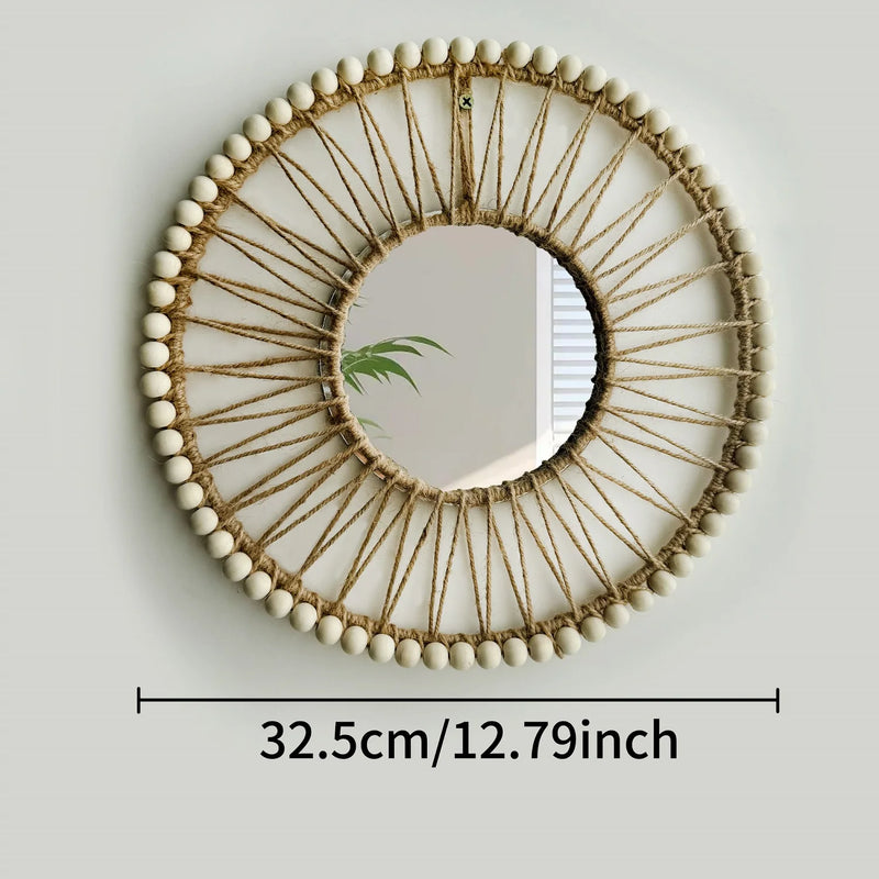 miroir décoratif nordique tissé à la main pour intérieur élégant