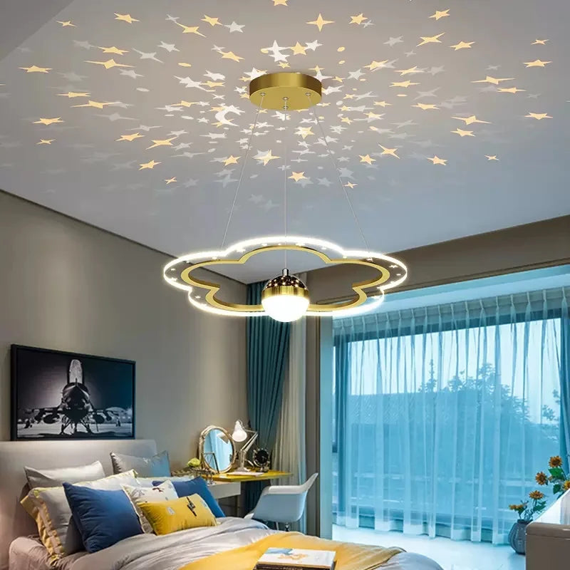 lustre moderne en forme d'étoile pour chambre d'enfant décorative