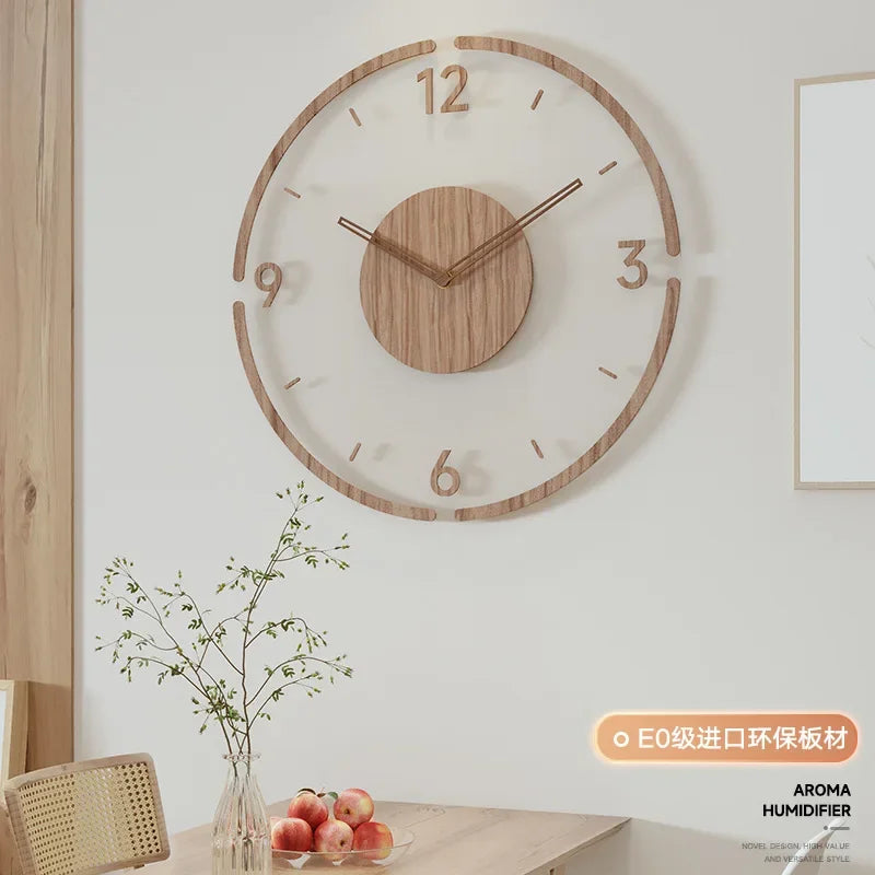 horloge murale créative en bois style nordique silencieuse et moderne