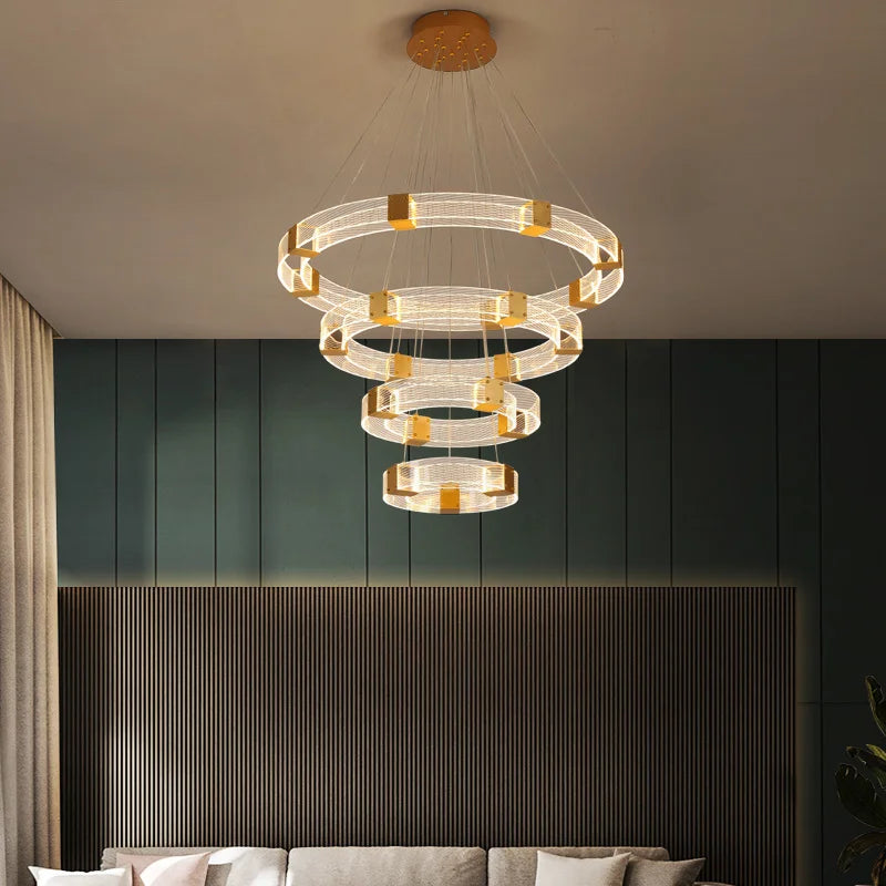 lustre moderne en cristal design nordique pour décoration intérieure