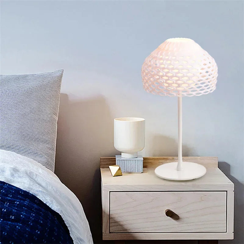 Italy Design Table Lamps Modern Hollow Lampshade Desk Light for Bedroom Living Room