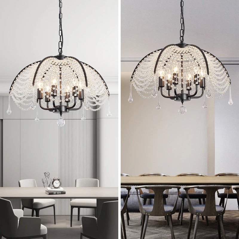 lustre moderne en cristal pour décoration intérieure élégante et lumineuse