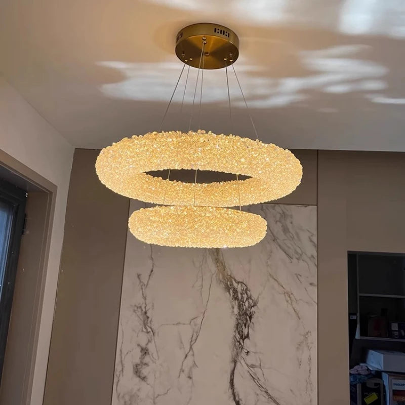 lustre en cristal k9 design élégant pour éclairage moderne