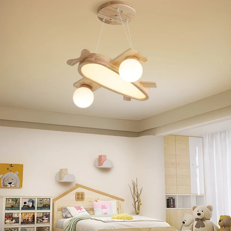 lustre en bois pour chambre d'enfant suspension décorative