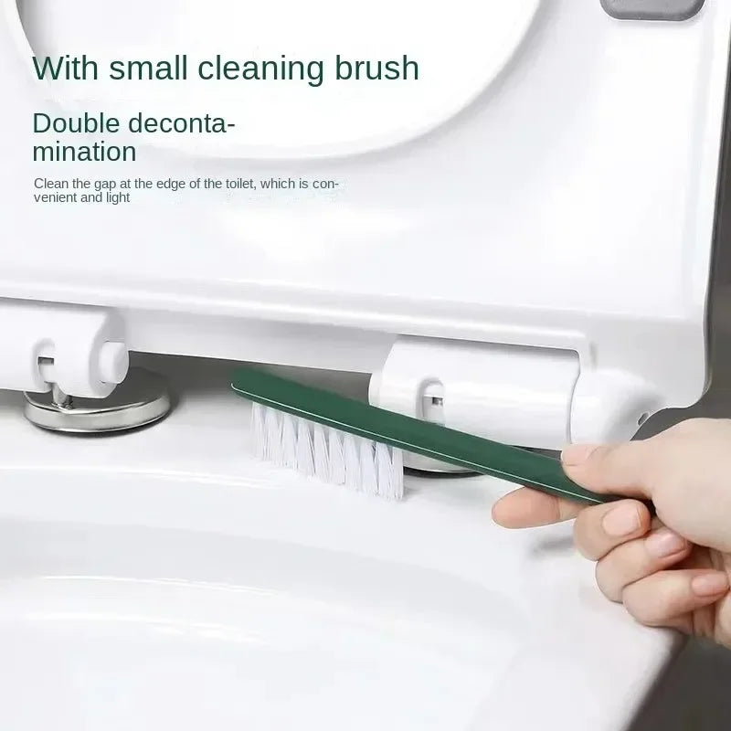 brosse de toilette multifonctionnelle sans perforation avec support en silicone