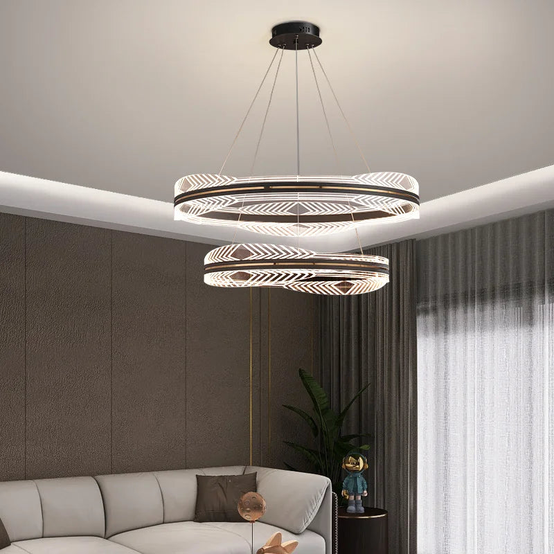 lustre moderne suspendu en or design nordique éclairage intérieur