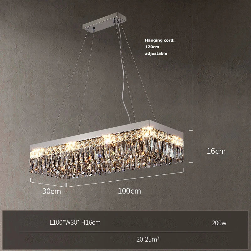 plafonnier led cristal doré chromé intensité variable design moderne