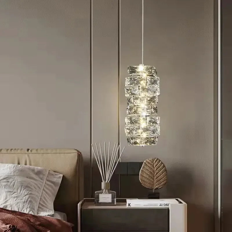 lustre cristal moderne avec télécommande dimmable pour restaurant