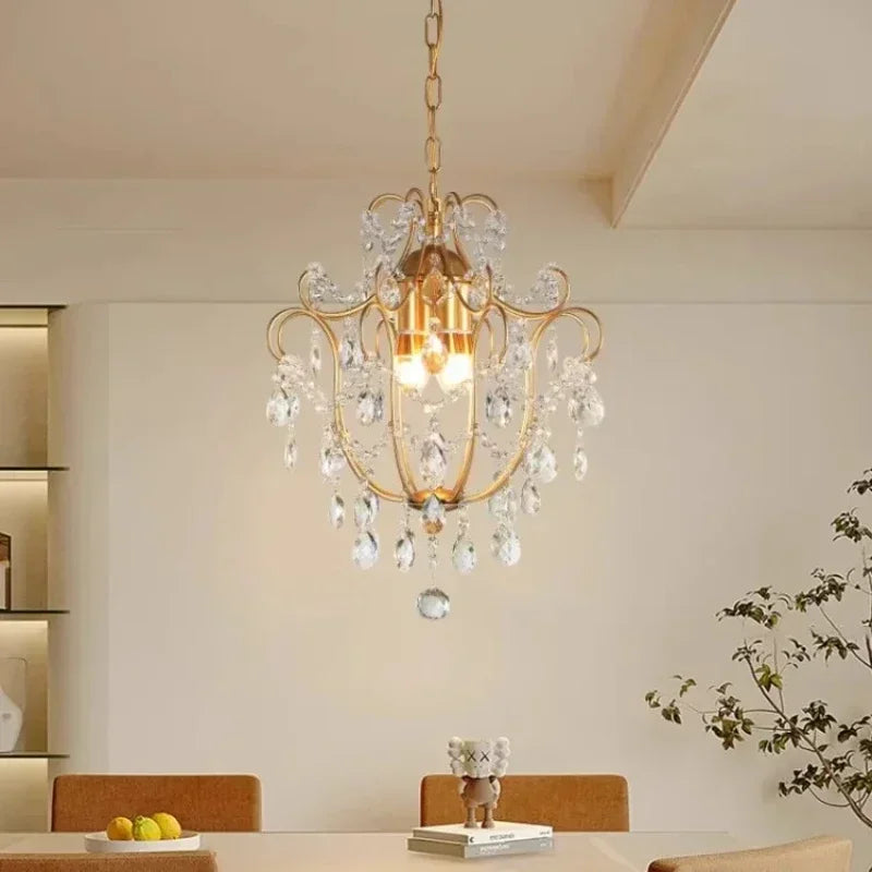 lustre led rétro en cristal pour décoration intérieure élégante