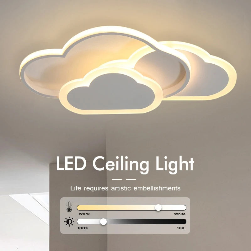 plafonnier led ultra fin avec nuages créatifs éclairage intelligent