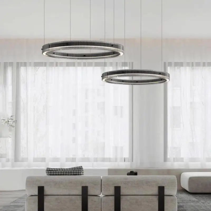 lustre led minimaliste avec anneau moderne et ombre créative