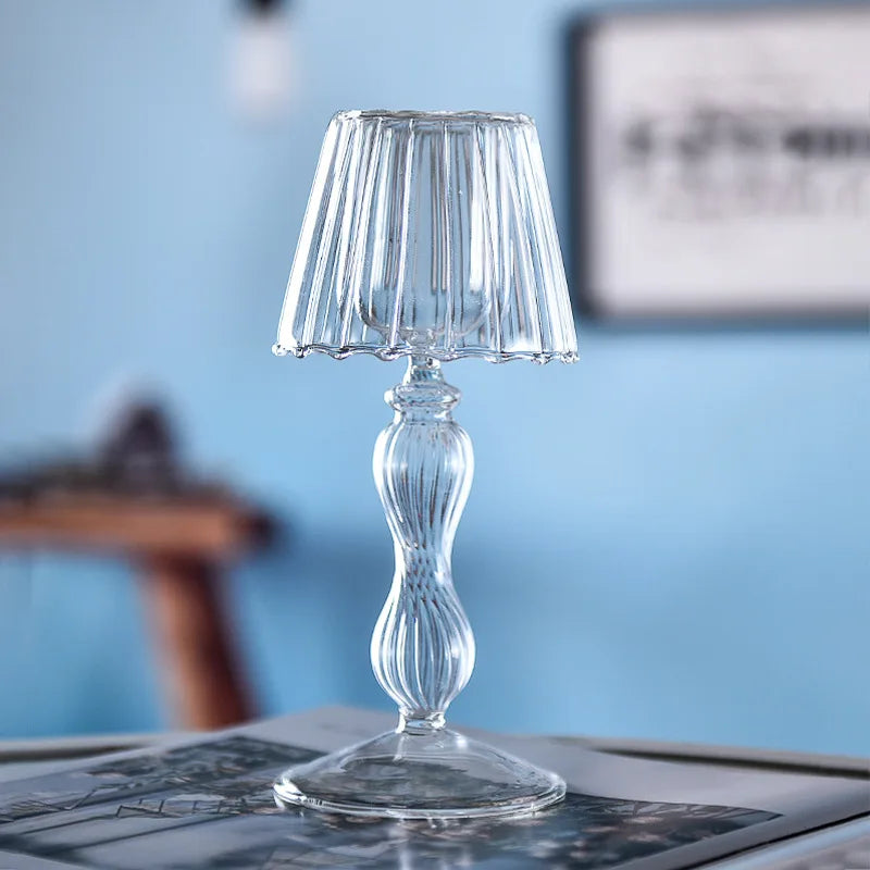 lampe de bureau en verre style européen bougeoir créatif pour mariage décoratif