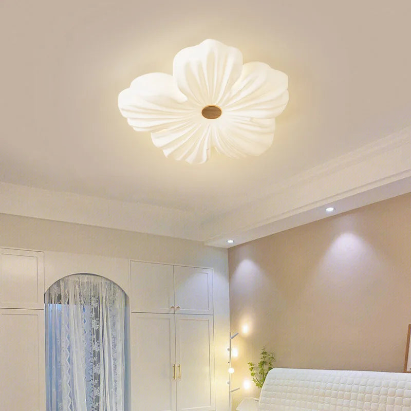 plafonnier led décoratif en forme de fleur style nordique