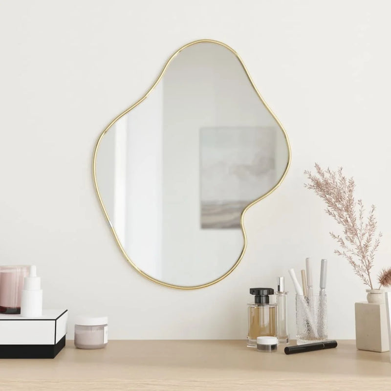 miroir mural élégant au design doré intemporel