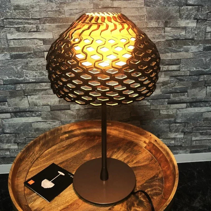 Italy Design Table Lamps Modern Hollow Lampshade Desk Light for Bedroom Living Room