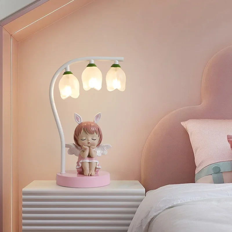 lampe de bureau pour enfants dessin animé lapin princesse mignon