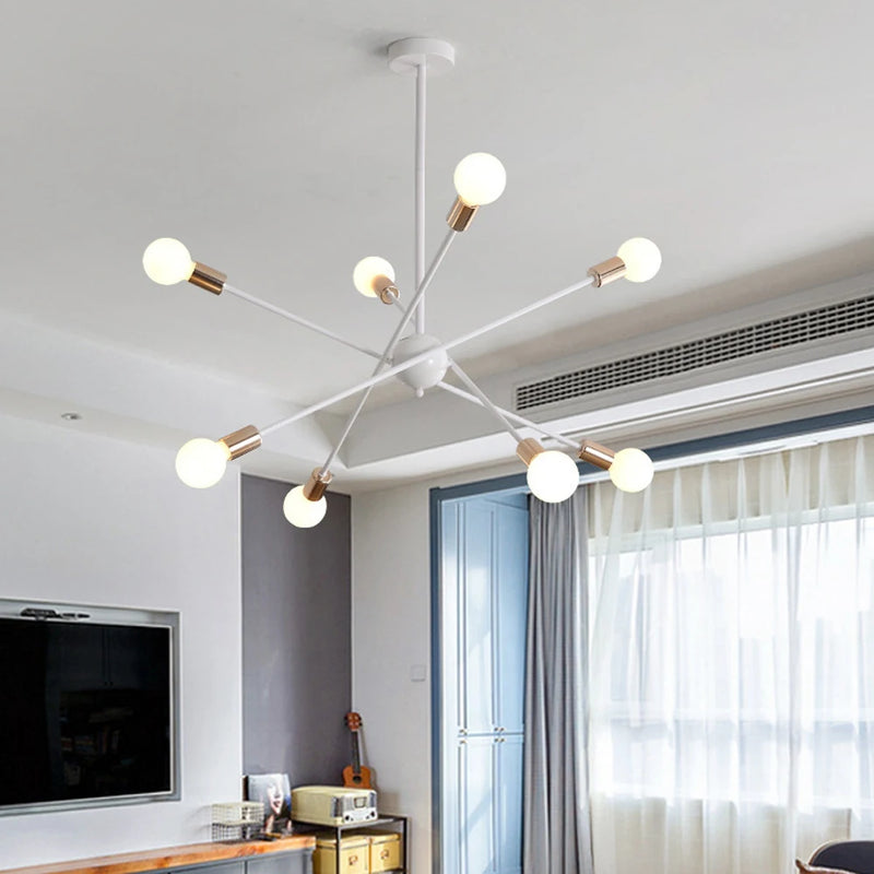 lustre moderne nordique sputnik avec éclairage led intérieur