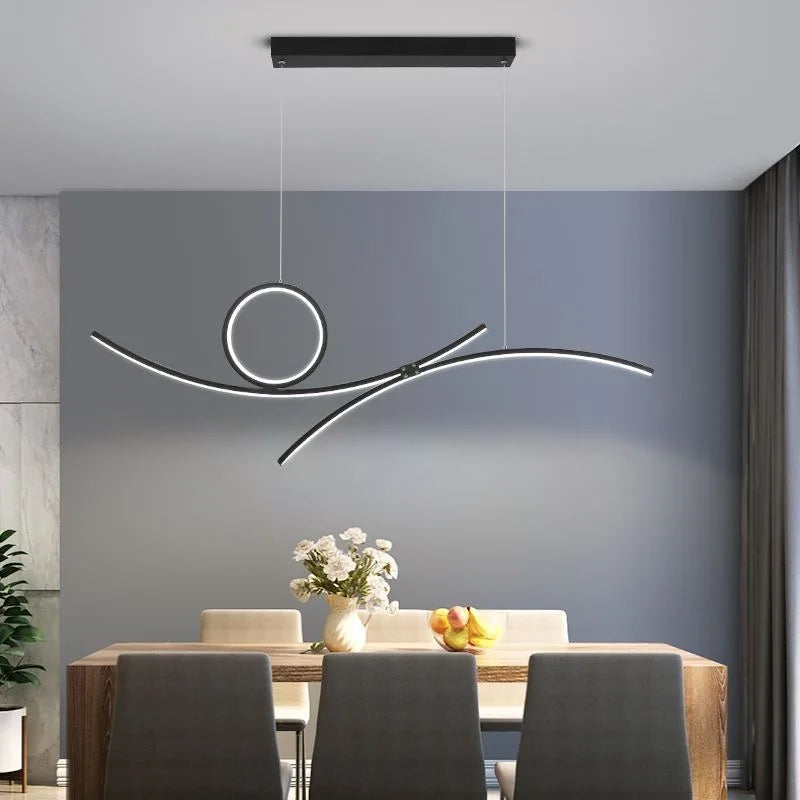 plafonnier led moderne design ondulé pour intérieur tendance 2024