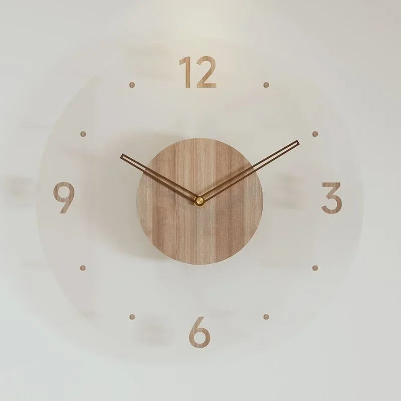 montre murale luxe en bois design moderne silencieuse quartz créative