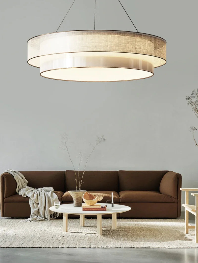 lustre circulaire moderne en tissu pour intérieur élégant