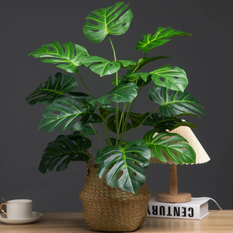 arbre artificiel monstera avec feuillage tropical pour décoration intérieure