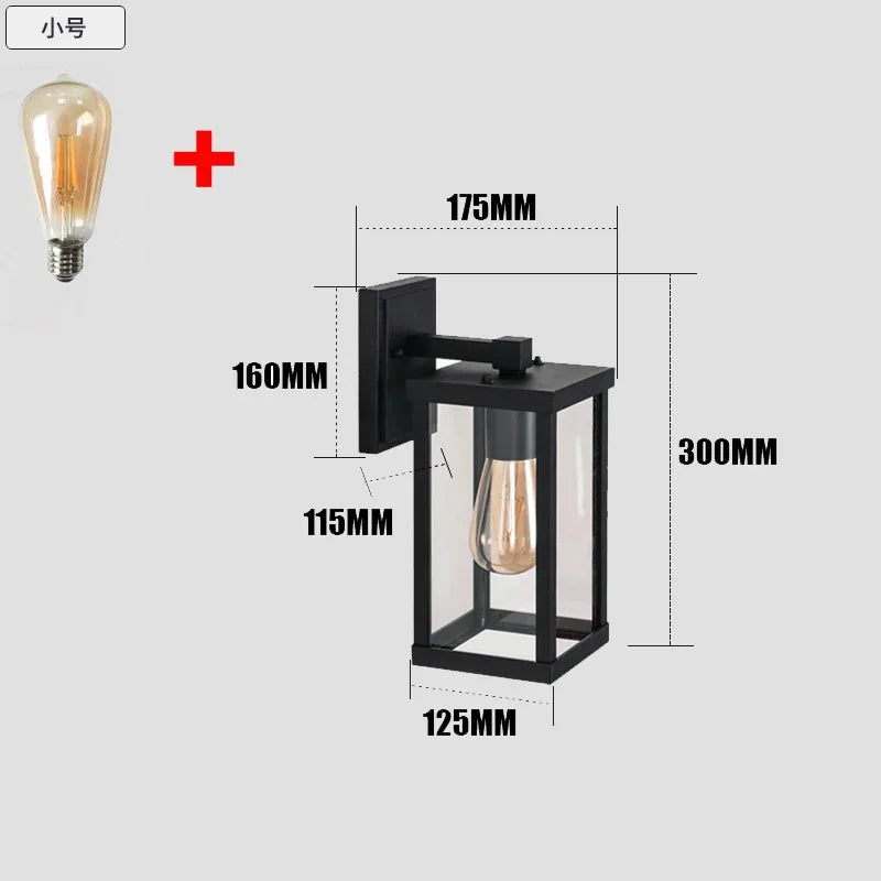 applique murale carrée en aluminium pour éclairage extérieur décoratif