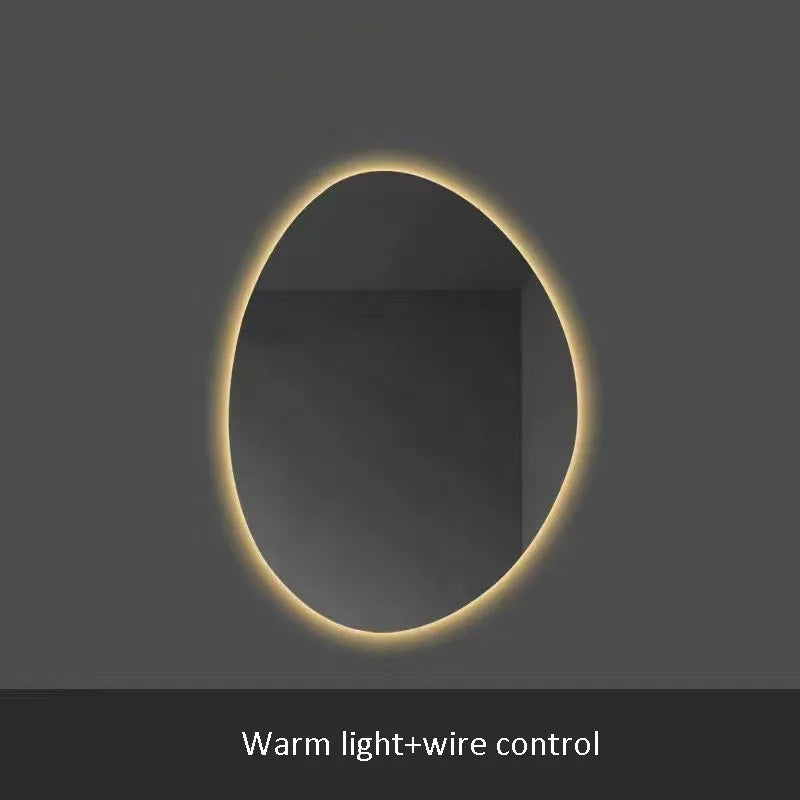 miroir à led intelligent forme irrégulière avec écran tactile